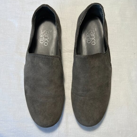 Franco Sarto Gray Suede Slip On loafer shoes size 7.5 - Picture 2 of 7